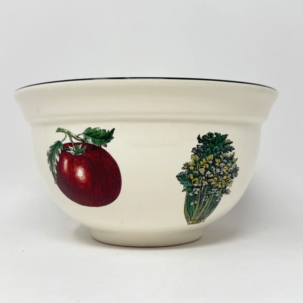 Pfaltzgraff‎ Garden Vegetable Mixing Bowl and Salt Pepper Shakers Set Stoneware